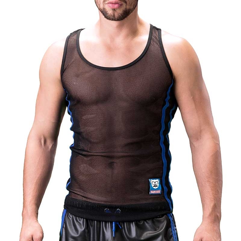 BARCODE Berlin TANK Top fitness COBY mesh 91133 bodystyle black blue