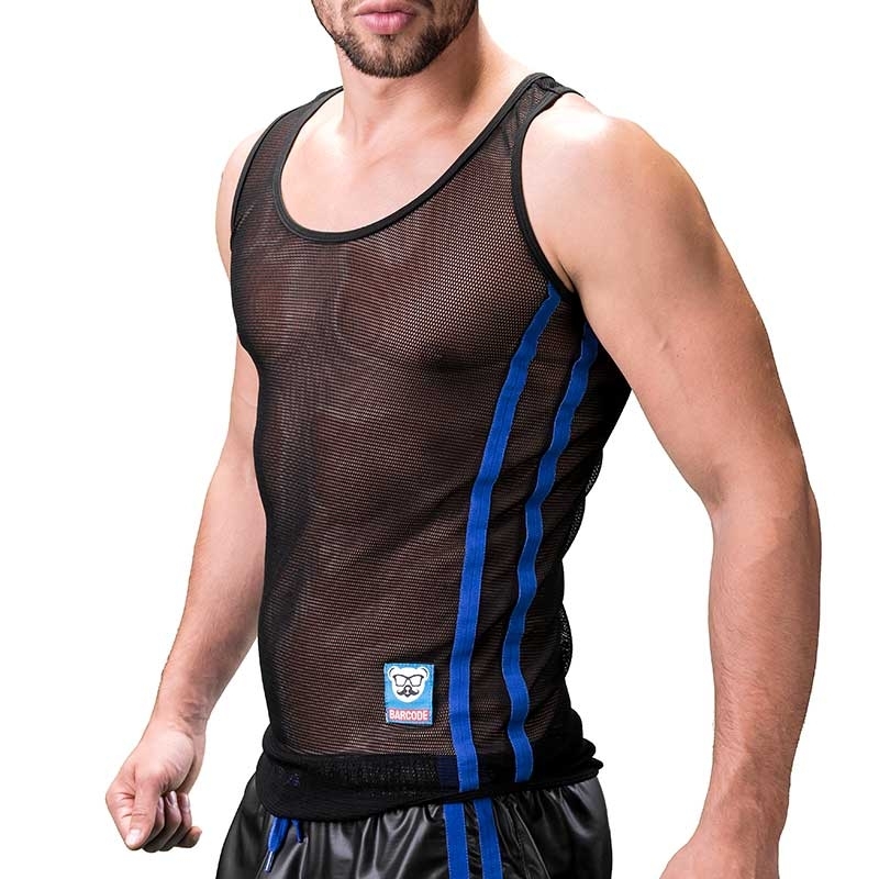 BARCODE Berlin TANK Top fitness COBY mesh 91133 bodystyle black blue