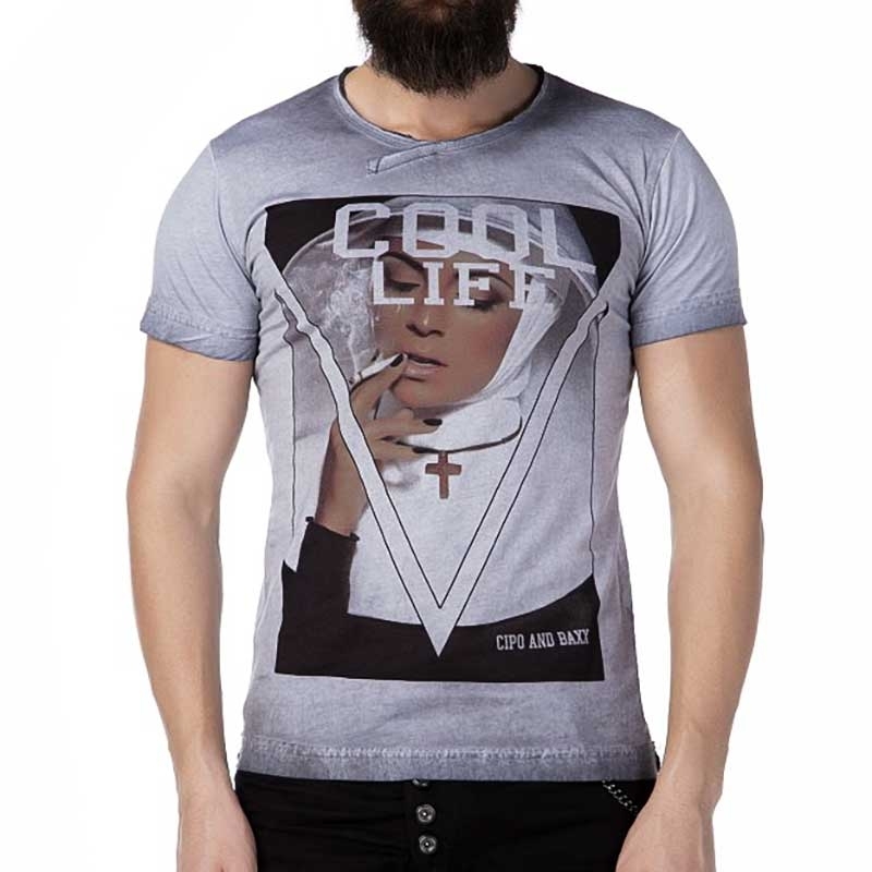 CIPO & BAXX the cool life t-shirt with a smoking nun print on the chest