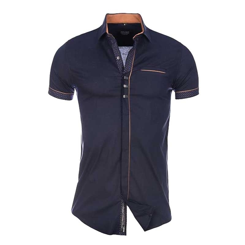 Modern CRSM short sleeve shirt in navi for a sexy & provocative performance