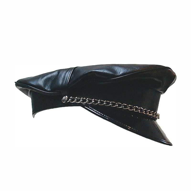MISTER B CAP hot FETISH DADDY Leather MB-450354 Military Look black