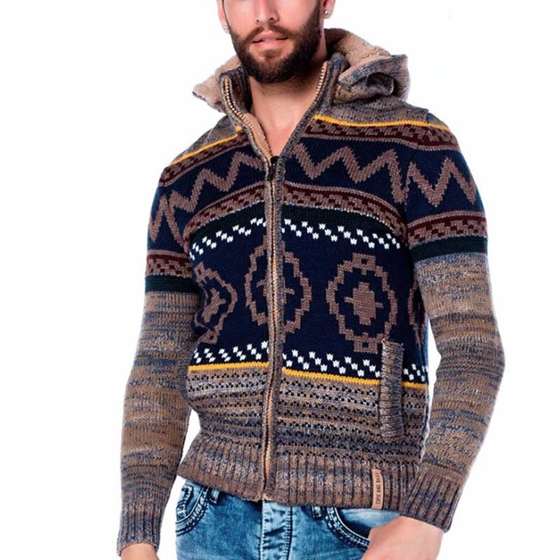 CIPO & BAXX CARDIGAN CP128 with Indian pattern
