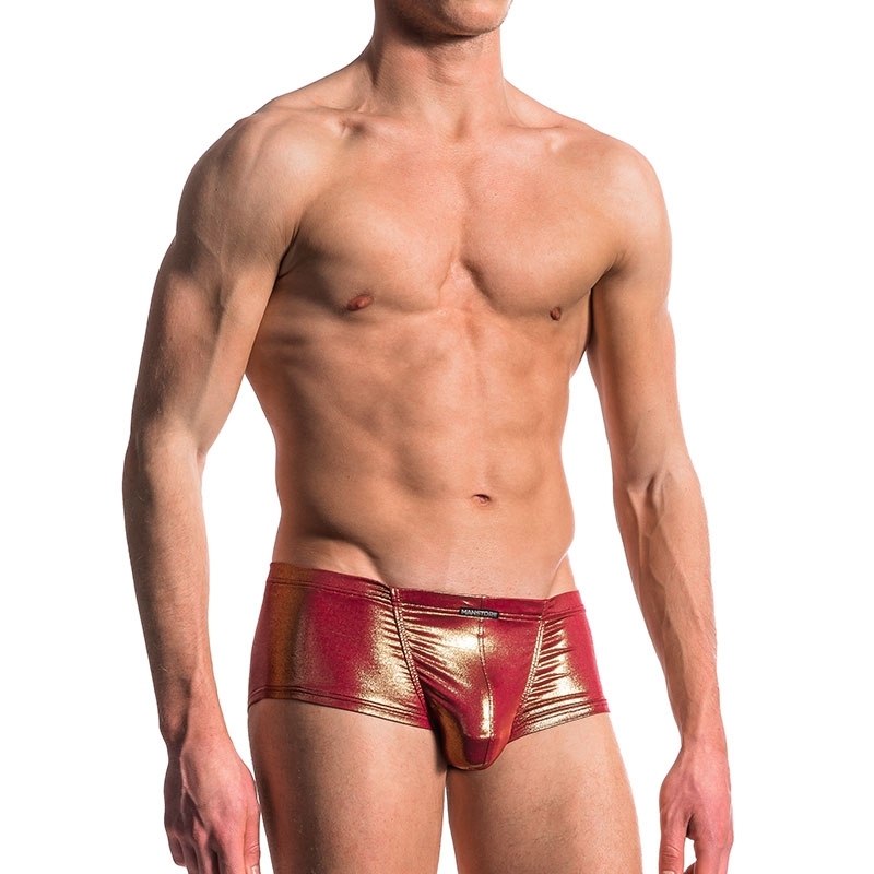 MANSTORE wet PANTS Gold Glitzer M606 in rot