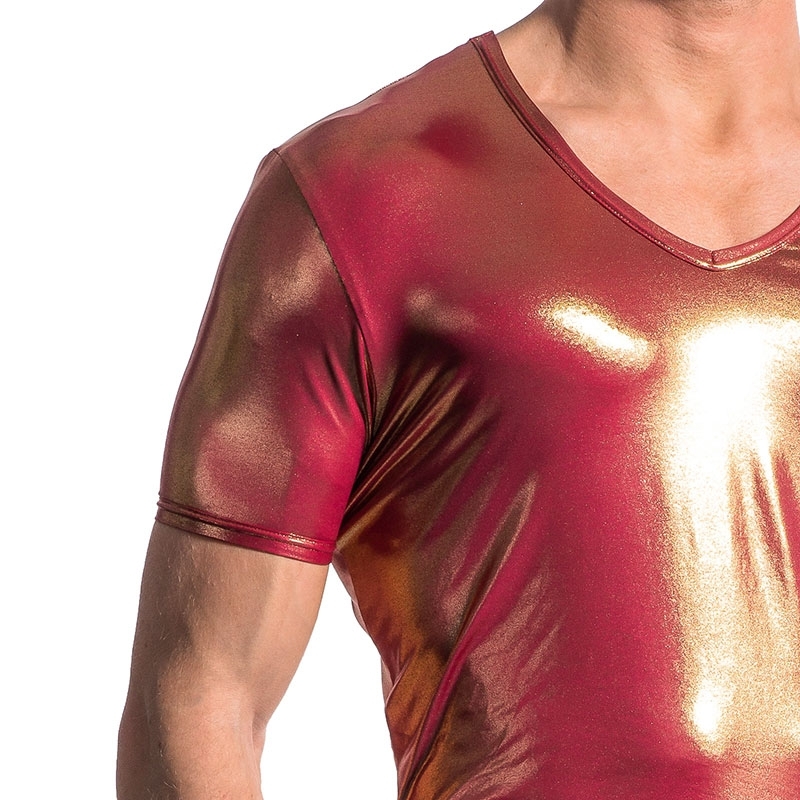MANSTORE T-SHIRT M606 with gold glitter coating