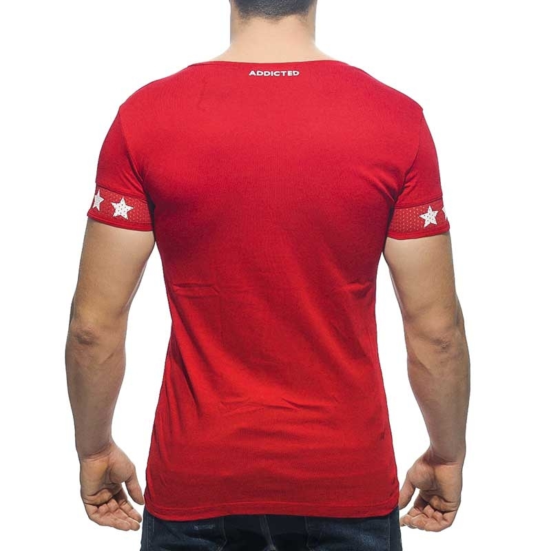 ADDICTED T-SHIRT regular V-NECK HELM Football AD-300 Streetwear red