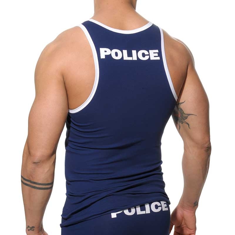 ADDICTED TANK TOP AD182 police style in dark blue