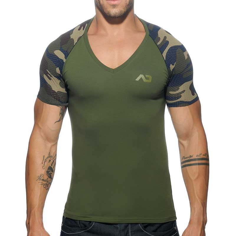 ADDICTED T-SHIRT AD460 with camouflage mesh arm
