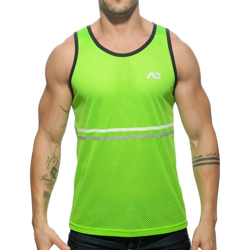 ADDICTED TANK TOP athletik PLATINUM DETAIL NETZ Sieger AD-483 Bodywear neon-green