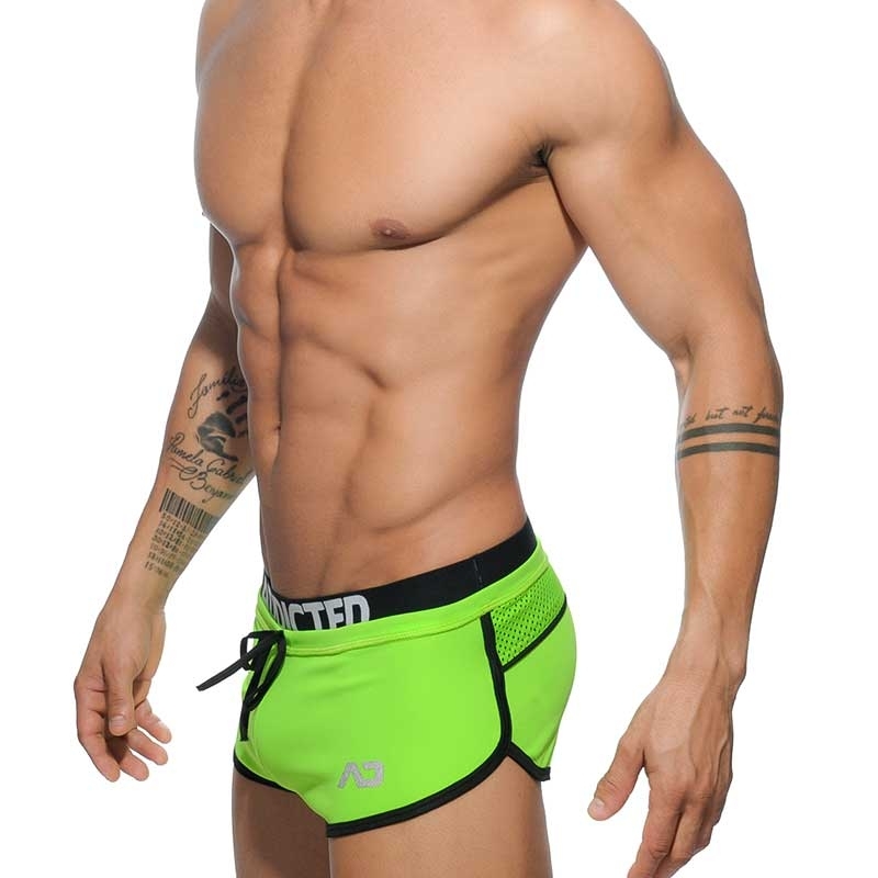 ADDICTED SHORTS hot PLATINUM DETAIL FITNESS Gym Mesh AD-485 Sportswear neon-green