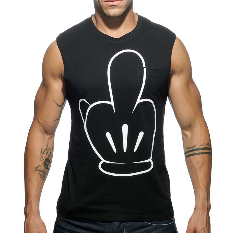 ADDICTED TANK TOP AD463 middle finger