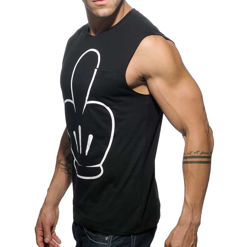 ADDICTED TANK TOP AD463 middle finger