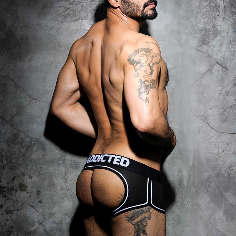 ADDICTED backless BOXER AD306 Panel Strap in black