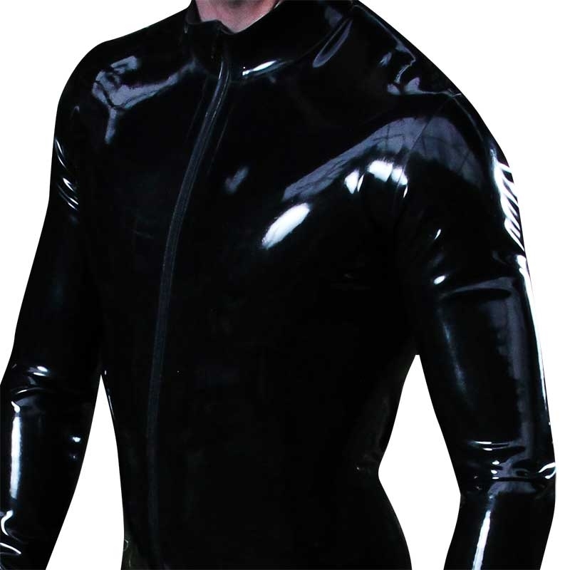 MISTER B RUBBER SINGLET hot FULL ZIPP BODYSUIT STEVEN Latex MB-313600 Club Wear black
