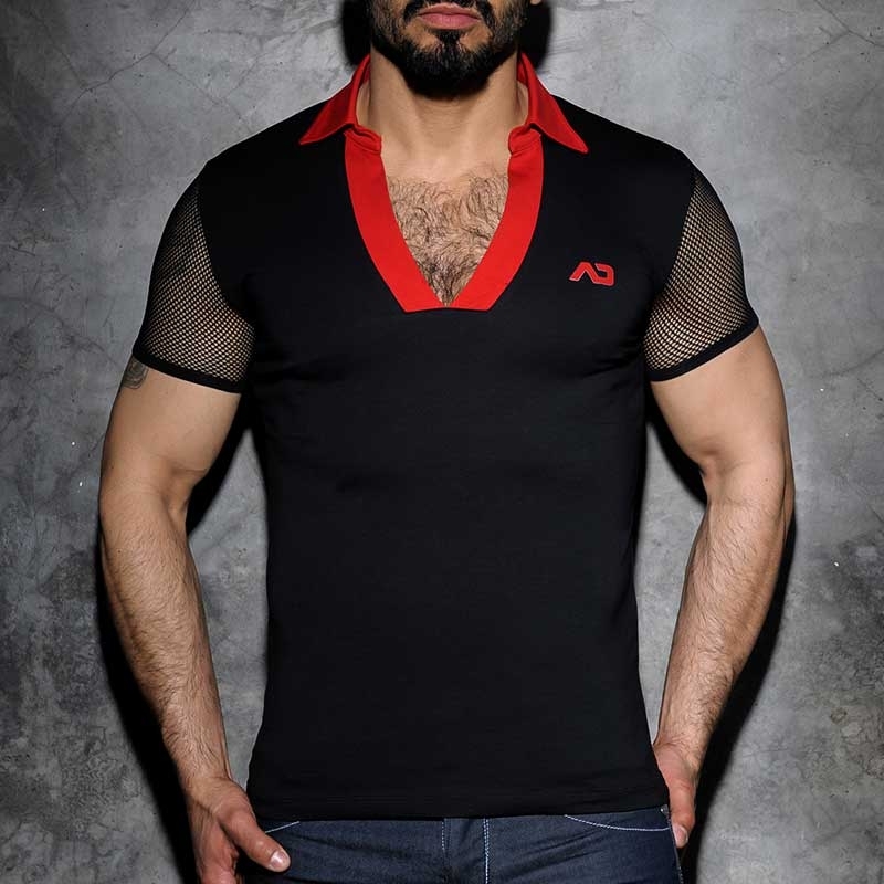AD-FETISH designer mesh fetish polo shirt hanky code red fisting FF