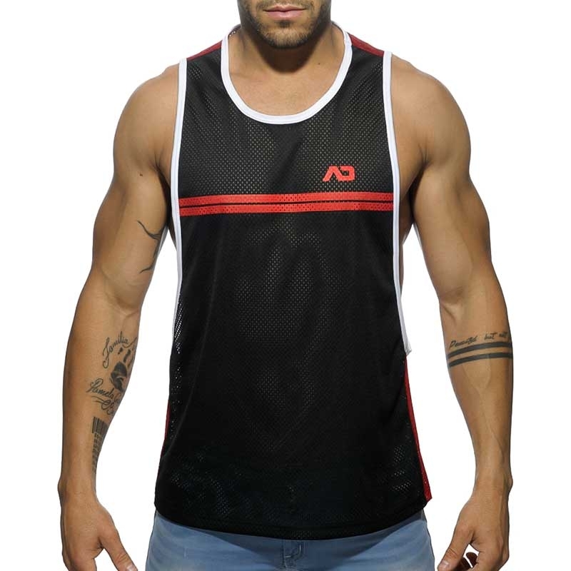 ADDICTED TANK TOP AD555 color contrast stripes