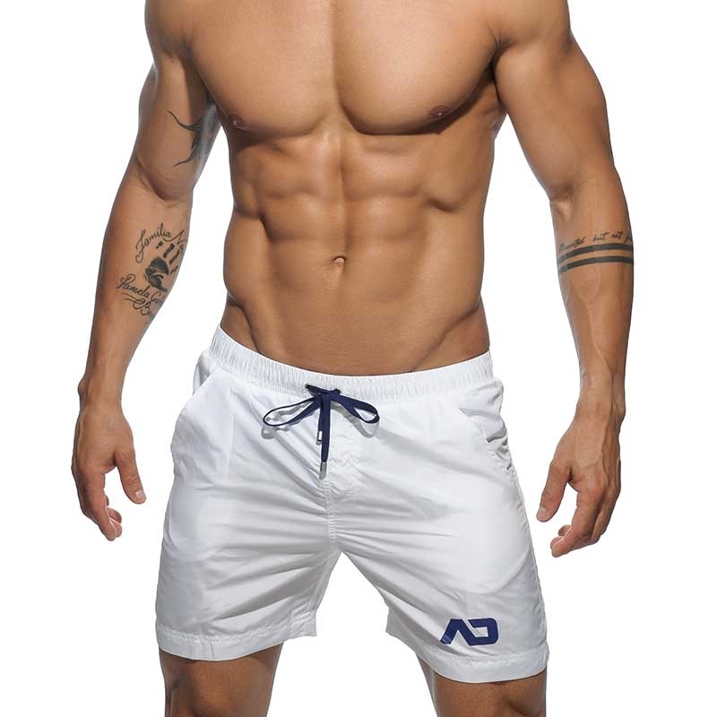 ADDICTED Men's long swim shorts as Trunk super white with inner slip ...