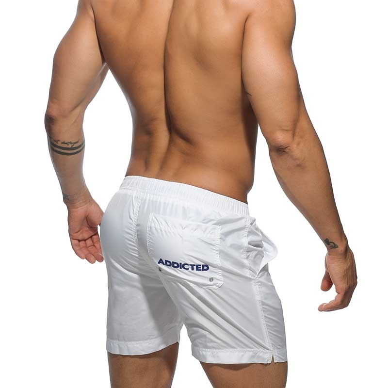 ADDICTED Men's long swim shorts as Trunk super white with inner slip ...