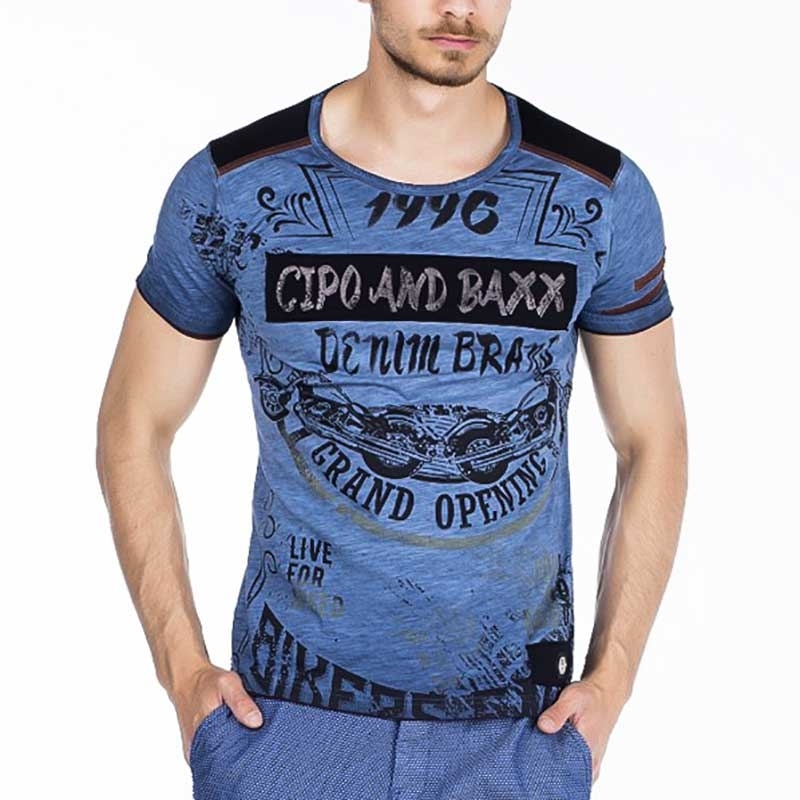 CIPO and BAXX T-SHIRT CT296 Vintage Farbkontrast