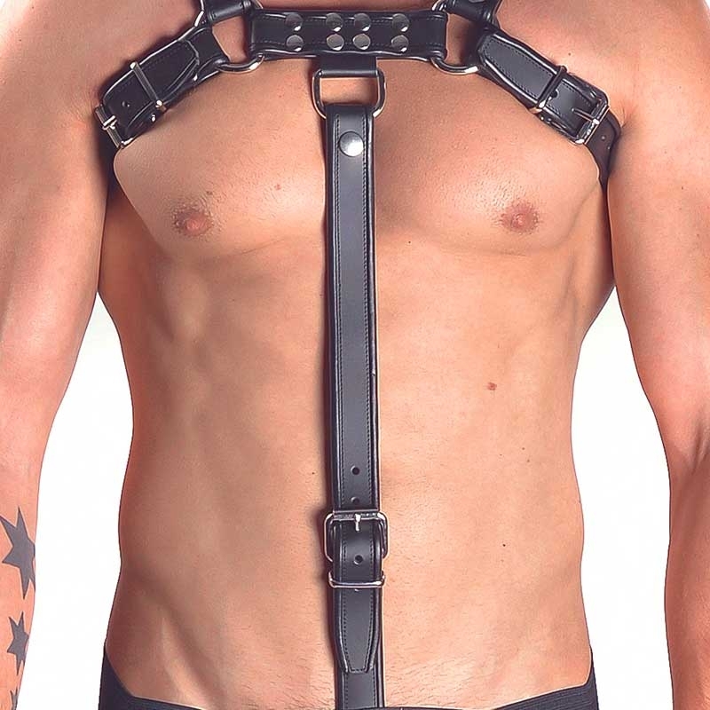 MISTER B LEATHER HARNESS hot COCKRING SVEN Hanky Code Piping MBL-600508 Fetish Club black-black