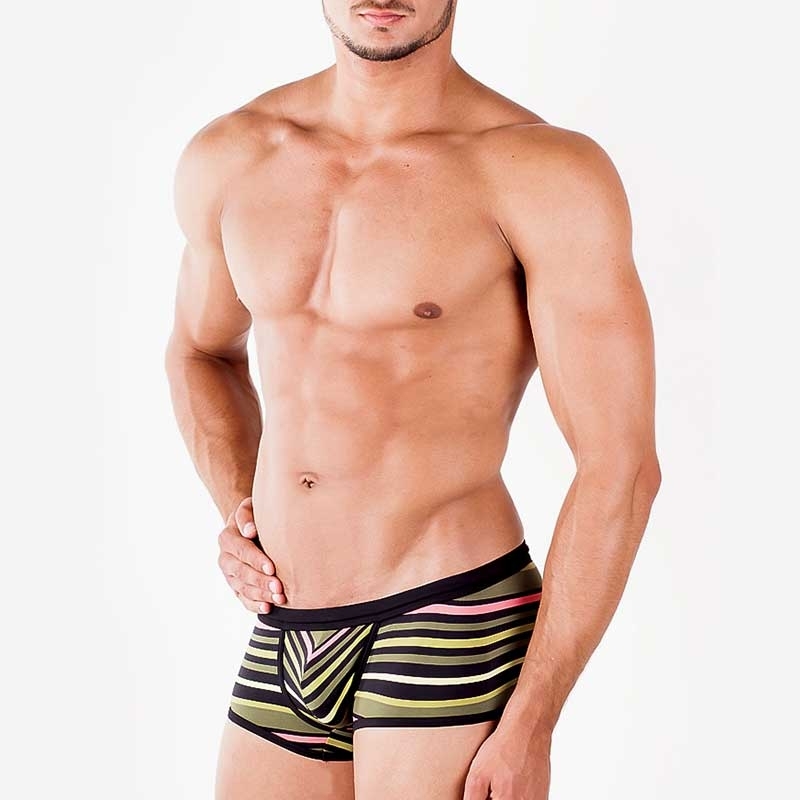 WAGNER Berlin 181431 SWIM PANTS regular Striped ACTION Swim Underwear Mainstream khaki-black