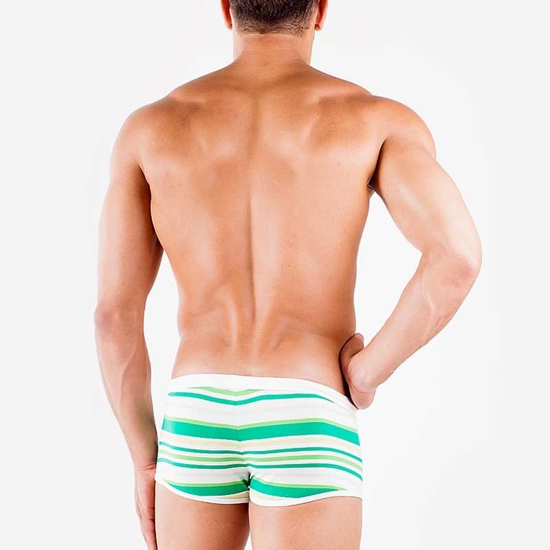 WAGNER Berlin 181432 SWIM PANTS regular Striped ACTION Swim Underwear Mainstream green-white