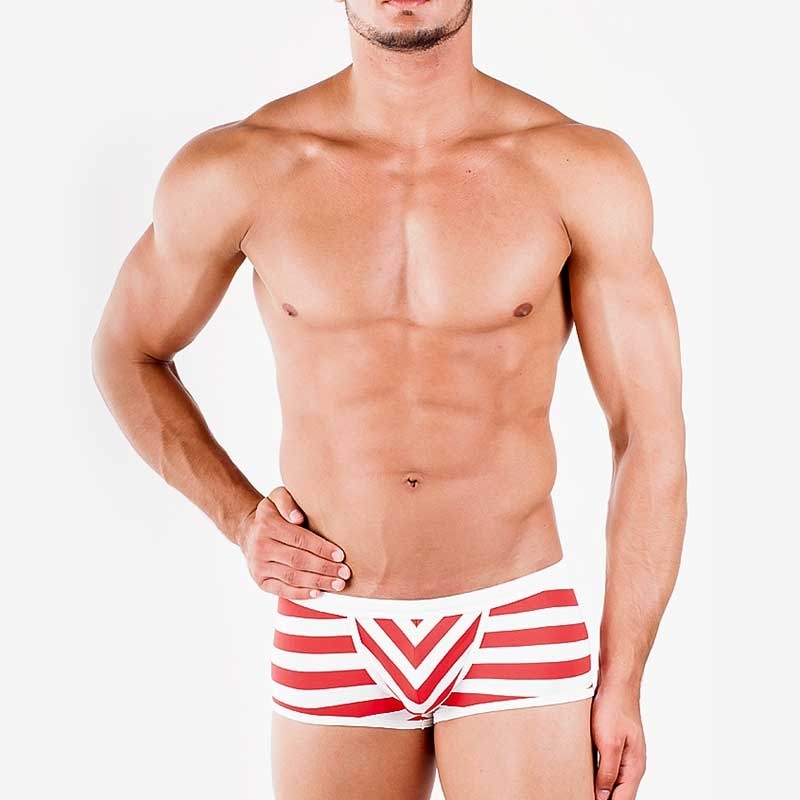WAGNER Berlin BOXER-SWIM PANTS 2in1 the 181461 Striped Action in red