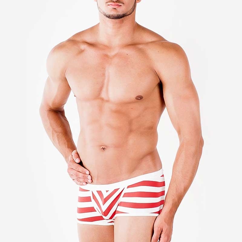 WAGNER Berlin 181461 SWIM PANTS Striped regular ACTION Swim Underwear Mainstream white-red