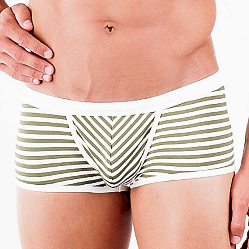 WAGNER Berlin 181463 SWIM PANTS Striped regular ACTION Swim Underwear Mainstream white-olive