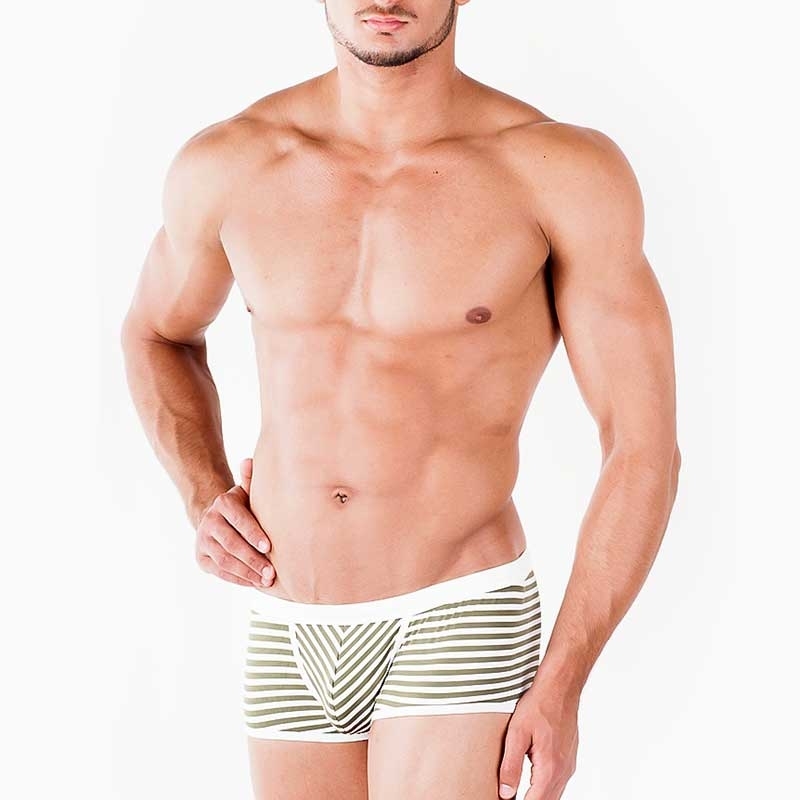 WAGNER Berlin 181463 SWIM PANTS Striped regular ACTION Swim Underwear Mainstream white-olive