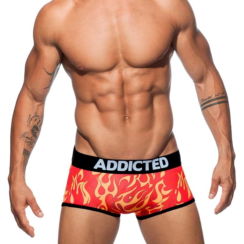 ADDICTED the party men pants with flames pattern and horny pressure on the  ass size XS to 3XL your clubwear