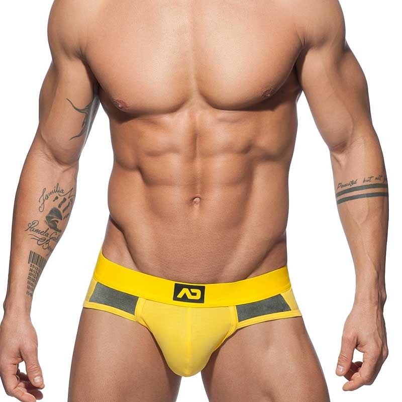 ADDICTED BRIEF AD599 with velvet fabric combination in yellow