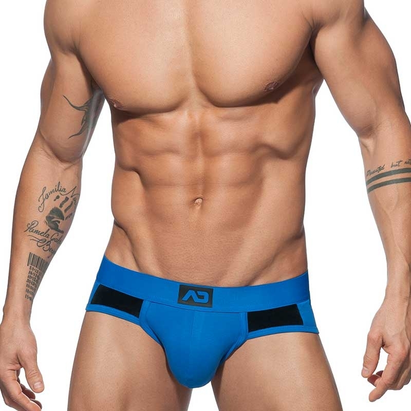 ADDICTED BRIEF AD599 with velvet fabric combination in blue
