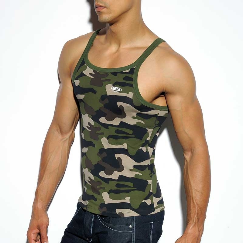 ES Collection TANK TOP TS187 with classic camouflage pattern