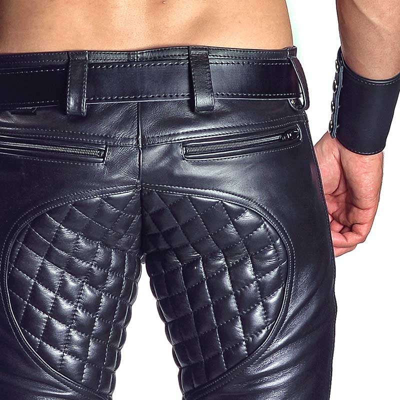MISTER B LEATHER PANTS 11150 with quilted pattern