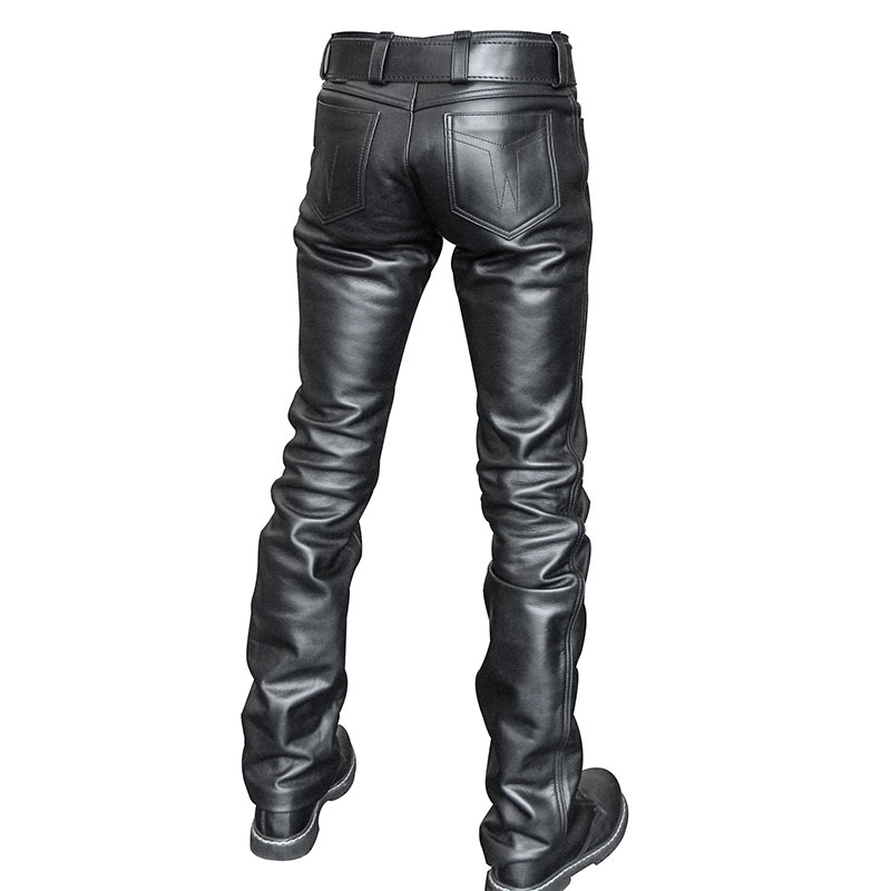 MISTER B classic leather fetish pants with standard zipper pouch
