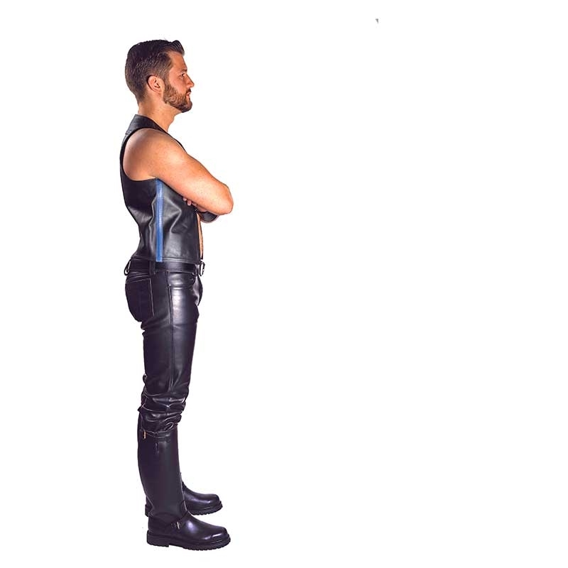 MISTER B LEATHER VEST 13071 with classic muscle cut