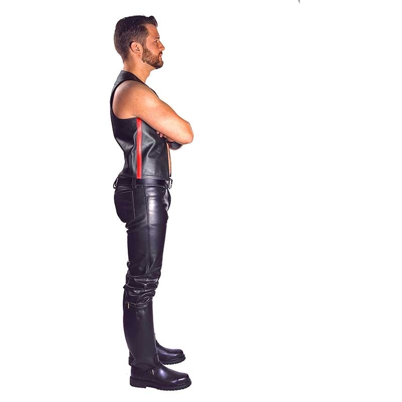 MISTER B LEATHER VEST 13073 with hanky code stripes