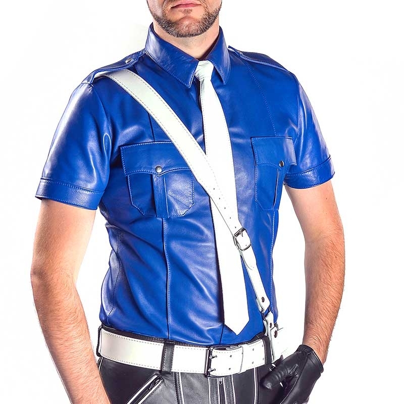 MISTER B LEATHER SHIRT 16091 classic police design