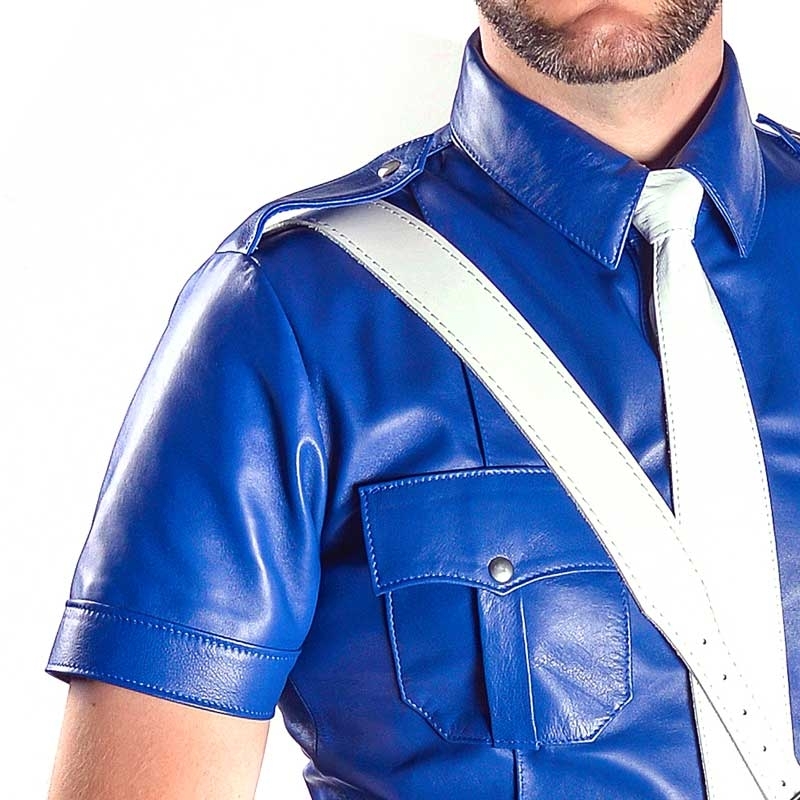 MISTER B LEATHER SHIRT 16091 classic police design