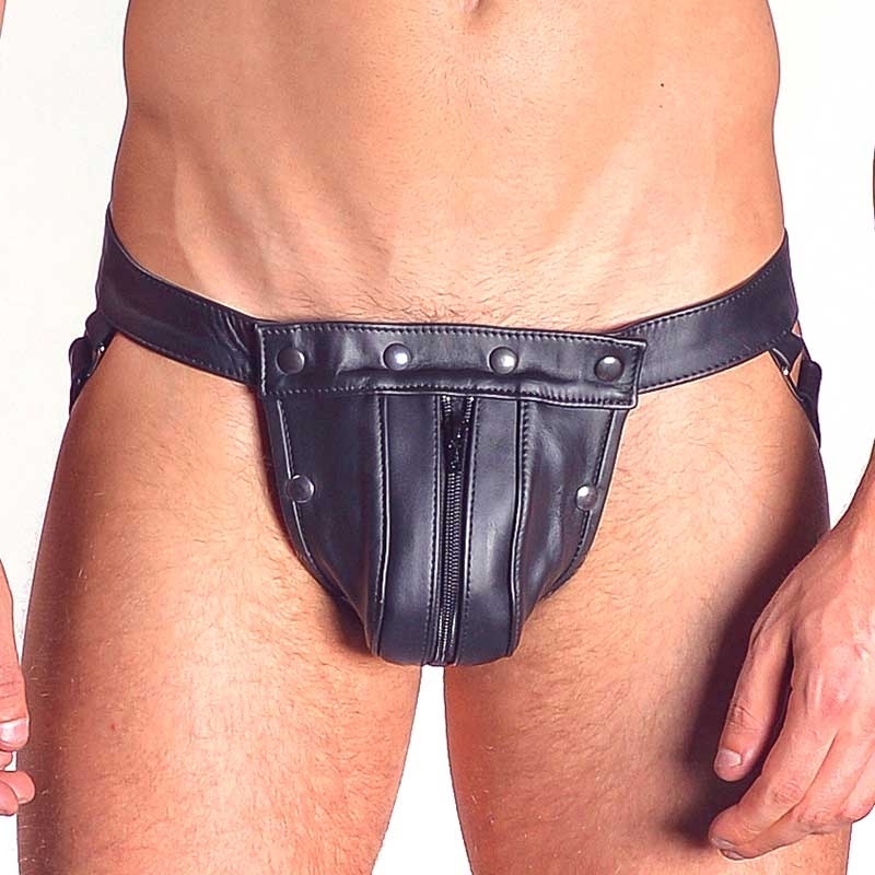 MISTER B LEATHER JOCK 23060 with double pouch
