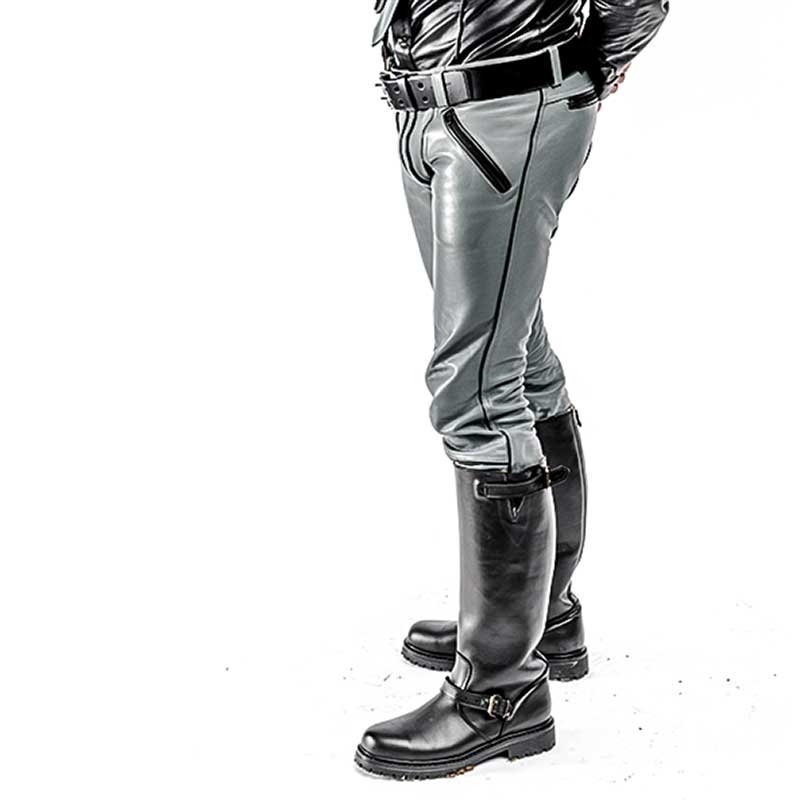 MISTER B LEATHER PANTS 11170 with military uniform design