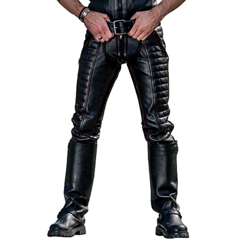 MISTER B LEATHER PANTS 11310 with quilted leather