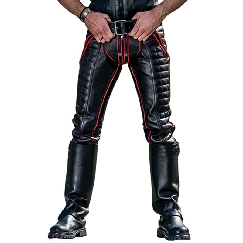 MISTER B LEATHER PANTS 11320 with quilted leather