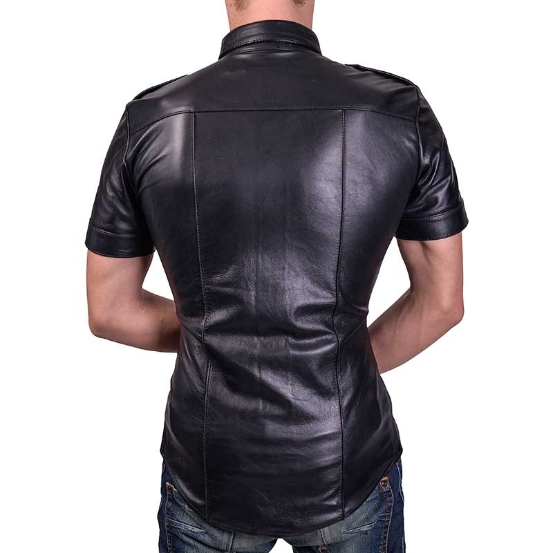 MISTER B LEATHER SHIRT 16160 classic police cut