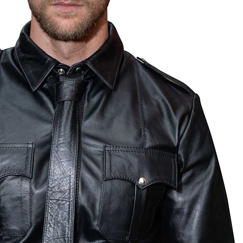 MISTER B LEATHER SHIRT 16170 classic police cut