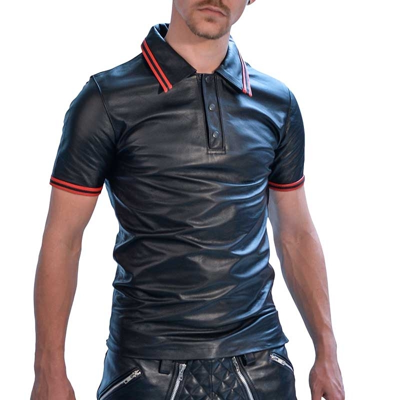 MISTER B classic polo shirt made from high quality cows leather