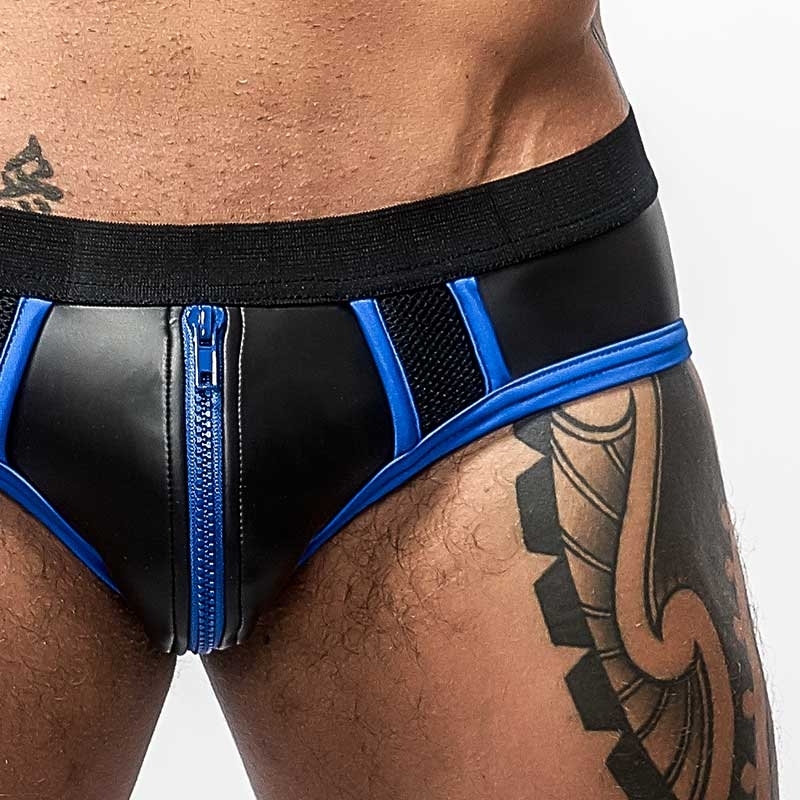 MISTER B NEOPRENE backless BRIEF 340110 with color contrast piping