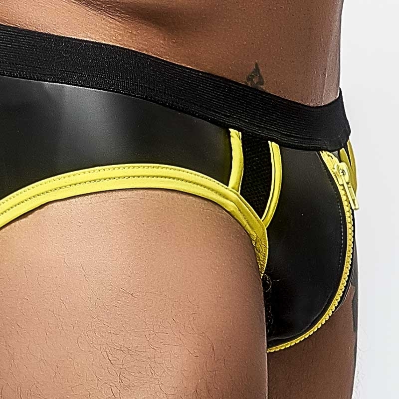 MISTER B NEOPRENE backless BRIEF 340120 with color contrast piping