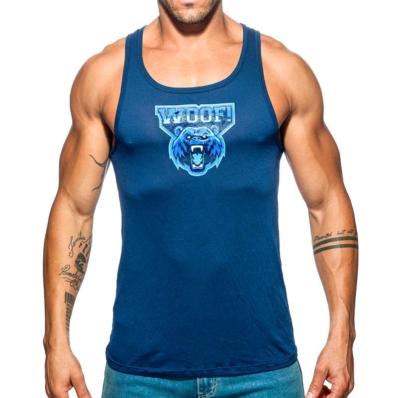 ADDICTED TANK TOP woof AD603 the beast is navy