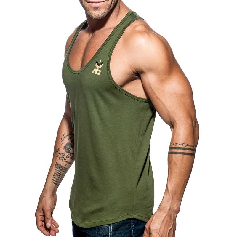 ADDICTED TANK TOP military AD611 base for everyone in oliv green